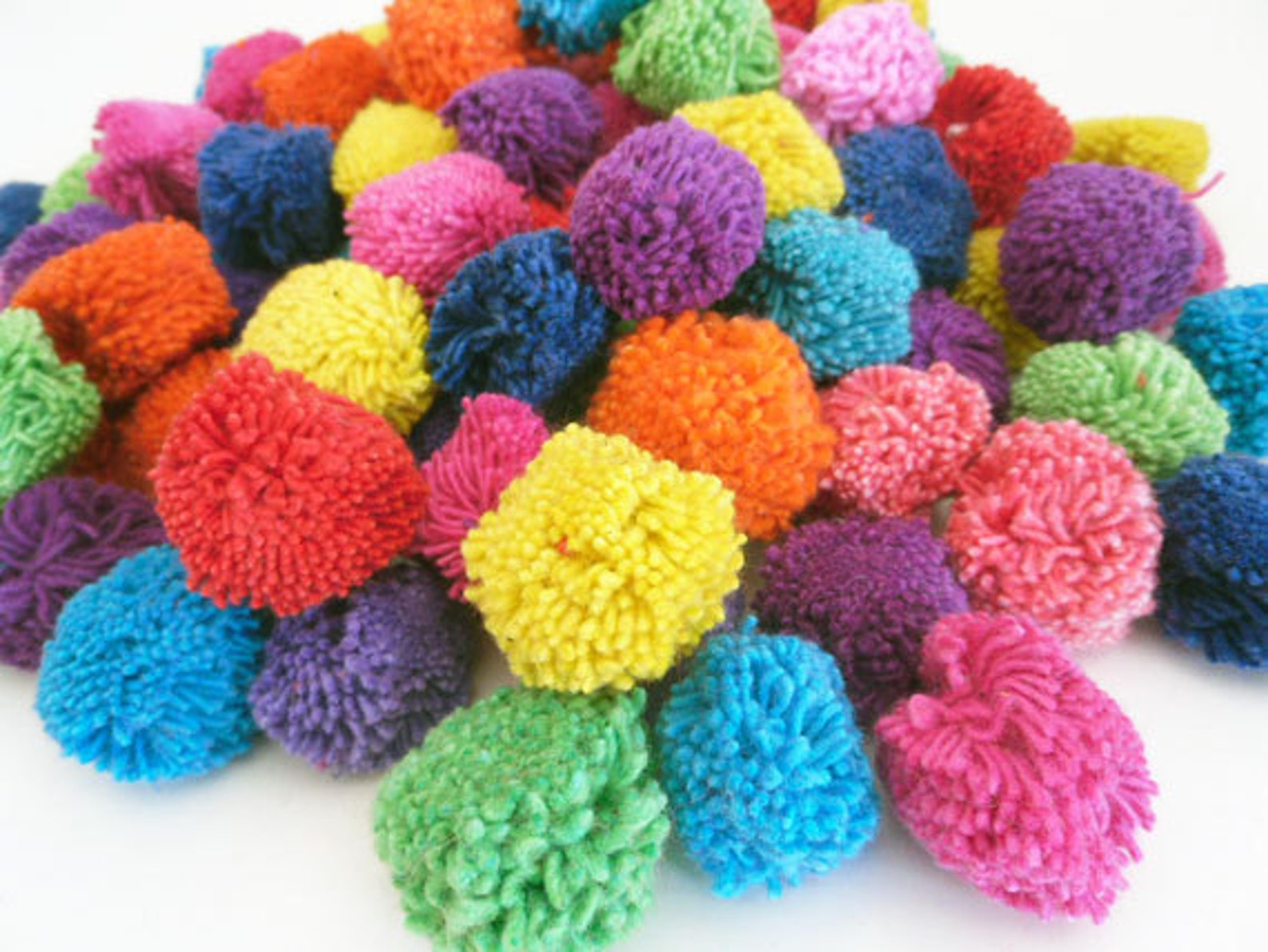 Pom Pom Cotton Assorted Colored Handmade Cotton Pom Pom Etsy