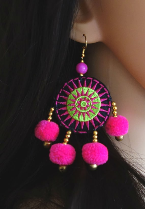 Pom pom earrings wholesale online