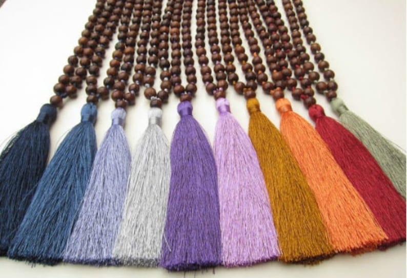 3pcs Long Boho Tassel Necklaces for Women Bohemian Beaded Prayer Beads Mala Style Hippie Style Yoga Summer Beach Ibiza Festival Colorful image 2