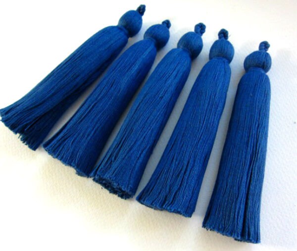 Azure Long Tassels Navy Jewelry Making Tassels Handmade Etsy