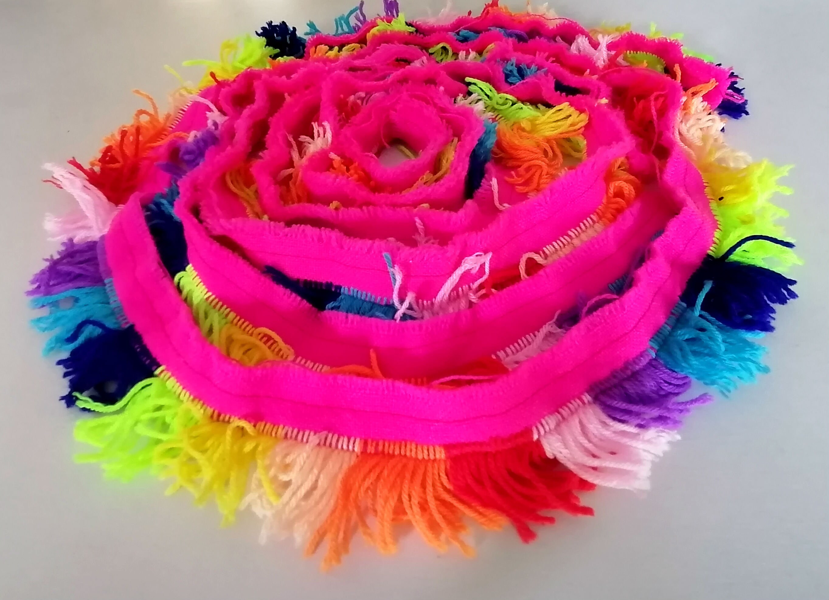 Handmade Rainbow Tassel Trim Crochet Fringe Multi Colored Etsy