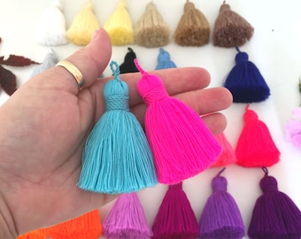 Thick Luxury Tassels Cotton , 3", Handmade Mala Tassels, Jewelry Making Home Decor Supplies, Tassel Supplier, 2+ Pieces, You Choose Colors