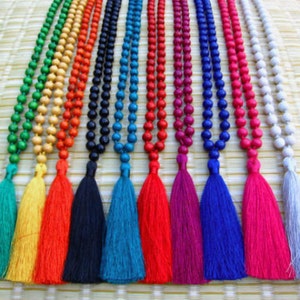 3pcs Colorful Long Bead Tassel Necklace for Women - Boho Style Necklace - Summer Beach Festival Bohemian Jewelry, Layered Layering Fashion