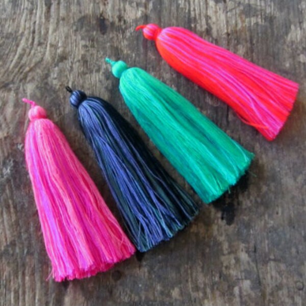 Luxury Long Tassels 5" Designer Tassel Cotton Tassel Jewelry tassel Craft Supplies Jewelry supplies Tassel Supplies Cotton tassel 4 pcs