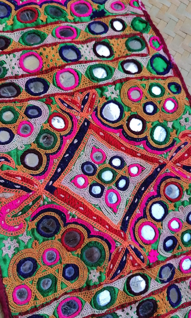 Vintage Rajasthani Mirrored Fabric Handwoven Embroidered Etsy