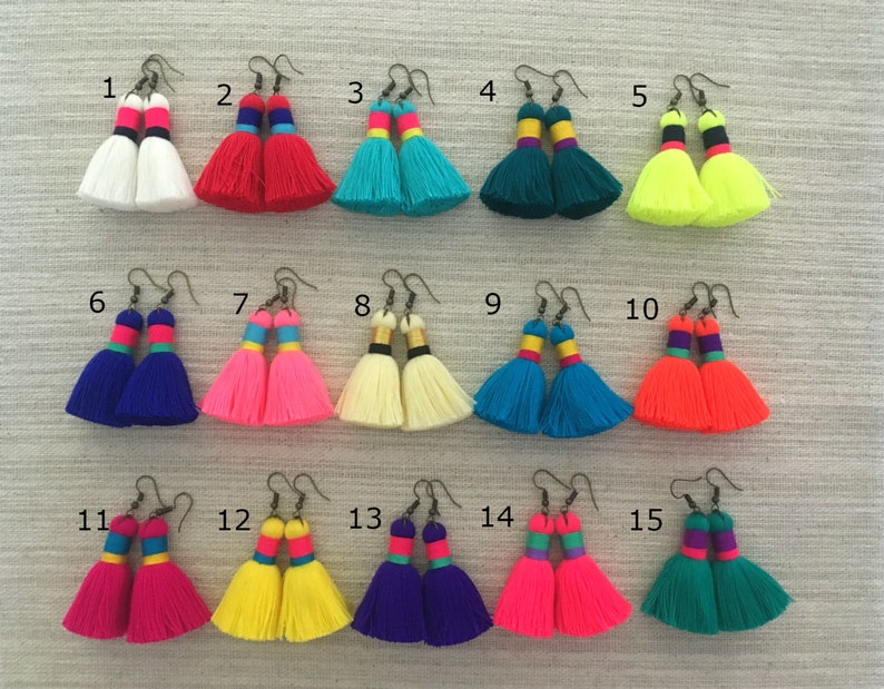 Red Handmade Tassel Earrings Hippie Jewelry Festival /& Beach Earrings Wholesale Jewelry Holiday Jewelry Friend Gift