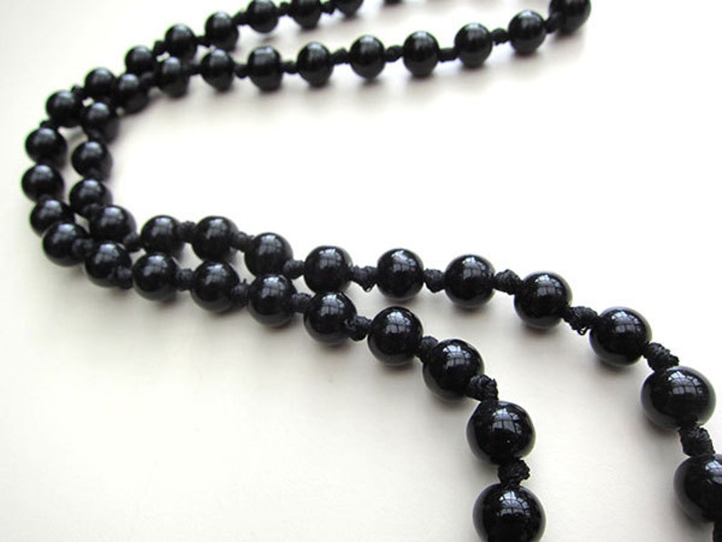 Black Tassel Necklace Long Tassel Necklace,Bohemian Jewelry Gypsy Necklace Festival Necklace Black Bead Tassel Necklace Evening Jewelry