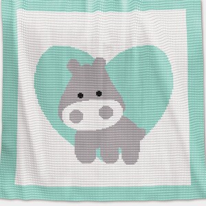 CROCHET Pattern - Baby Blanket Pattern - Love Hippo - Crochet Hippo - Baby Crochet Afghan - Hippo Crochet Chart - Crochet Graph