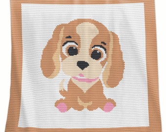 Crochet Puppy Afghan Pattern: Spaniel Dog Blanket (PDF Pattern)