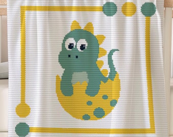 Dinosaurier häkeln Babydecke Muster: Toto Afghan, Kinderzimmer Decke (PDF-Download, US & UK Bedingungen)