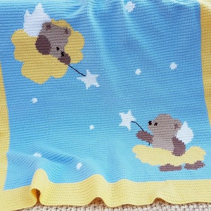 CROCHET Pattern - Baby Blanket Pattern - Magic Bears - Crochet Bear Blanket - Crochet Afghan - Crochet Graph - Bear Blanket Crochet Chart