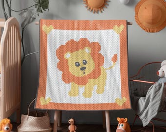 Lion C2C Crochet Blanket Pattern: Safari Animal Afghan (PDF Pattern)