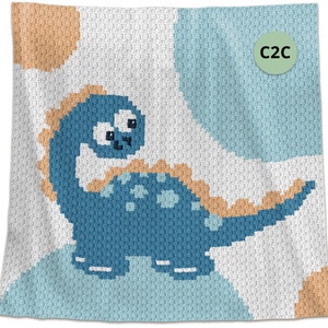 C2C Crochet Blanket Pattern - Crochet Baby Blanket Pattern - Dinosaurs - Rico Blanket Pattern - Baby Afghans -  Dinosaur Crochet Pattern