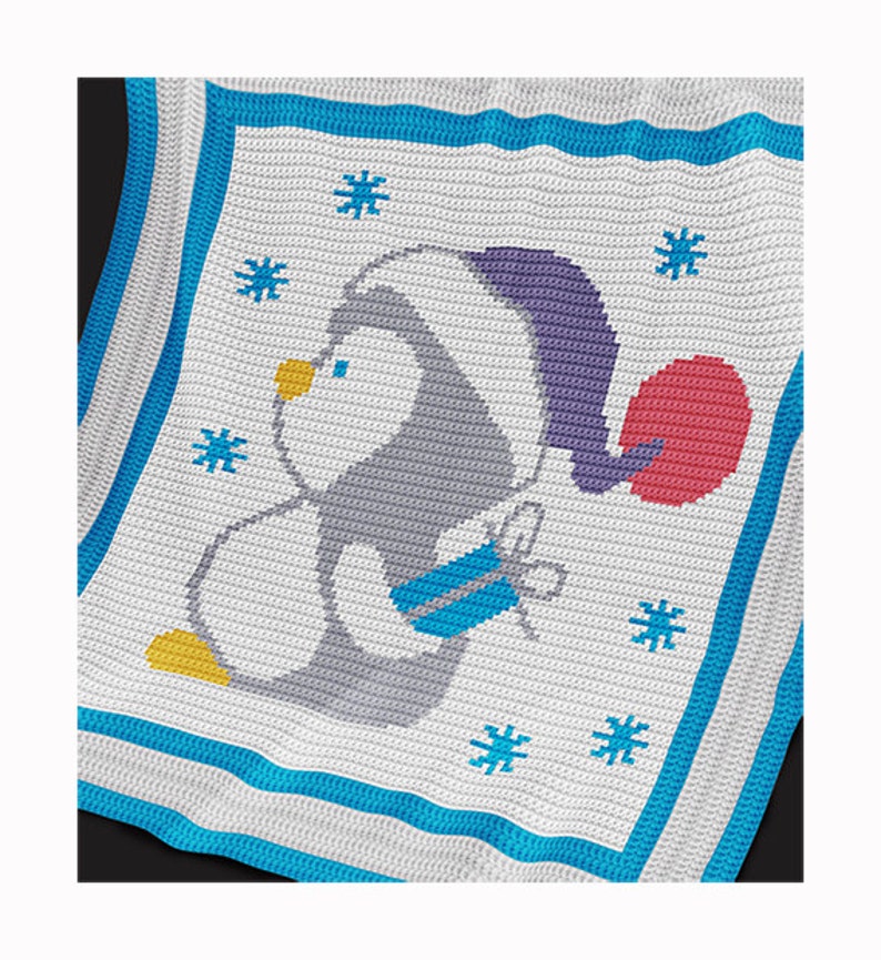 CROCHET Pattern Baby Blanket Pattern Christmas Penguin Etsy UK
