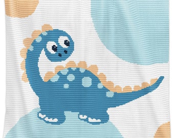 Crochet Blanket Pattern - Crochet Baby Blanket Pattern - Dinosaurs - Rico Blanket Pattern - Baby Afghans -  Dinosaur Crochet Pattern