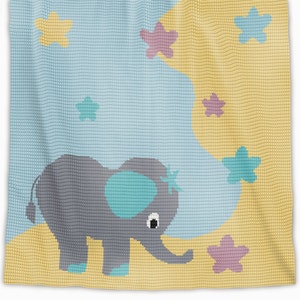 Crochet Pattern Baby Blanket Written Row by Row Afghan for Elephant Stargazer Graph for Baby Shower Gift Birthday Toddler Nursery Throw gift
