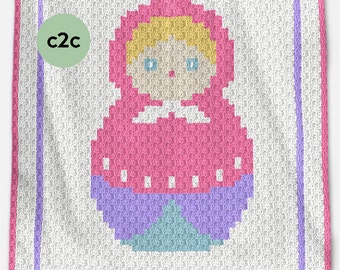 CROCHET Pattern - C2C Baby Blanket Pattern - Matrioshka - C2C Crochet Graph - Russian Doll Crochet Pattern - c2c Crochet - c2c Crochet Chart