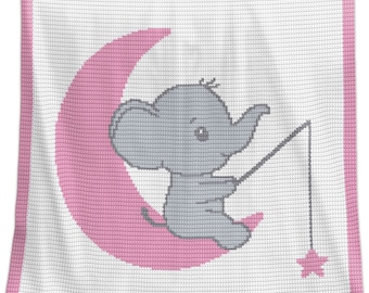 CROCHET Pattern - Baby Blanket Pattern - Star Fisher Elephant - Crochet Graph - Crochet Pattern - Afghan Crochet Pattern - Elephant Graph