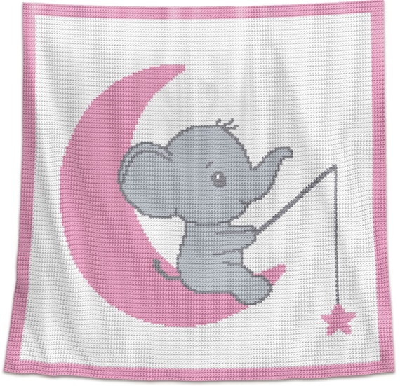 CROCHET Pattern Baby Blanket Pattern Star Fisher Elephant Crochet Graph Crochet Pattern Afghan Crochet Pattern Elephant Graph