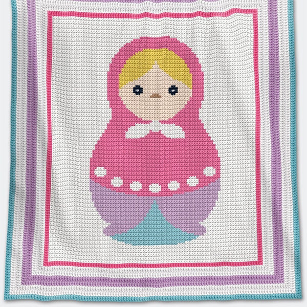 Crochet Pattern - Baby Blanket Pattern - Matrioshka Doll - Crochet Russian Doll - Matrioshka Crochet Chart - Baby Blanket Crochet Graph