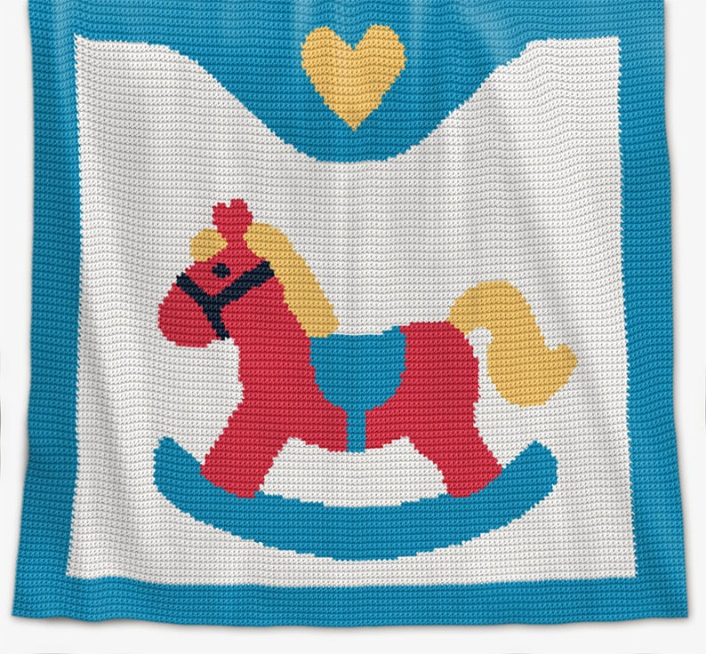 CROCHET Pattern Baby Blanket Pattern Rocking Horse Etsy