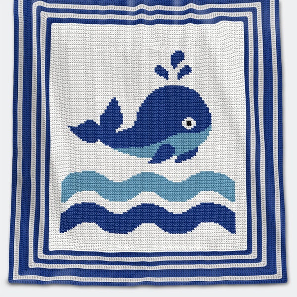 CROCHET Pattern - Baby Blanket Pattern - Whale - Crochet Graph - Whale Crochet Pattern