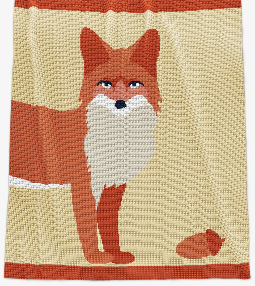 CROCHET Pattern Lap Blanket Foxie 40 100cm X 50 125cm Afghan Pattern ...