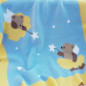 Häkelanleitung Babydecke Reihe für Reihe geschrieben mit Diagramm Magische Bären Afghan Graph für Babypartygeschenk Geburtstagsneugeborenes Andenken Geschenk