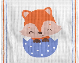 Crochet Baby Blanket Pattern: Easter Fox Afghan (PDF Pattern)