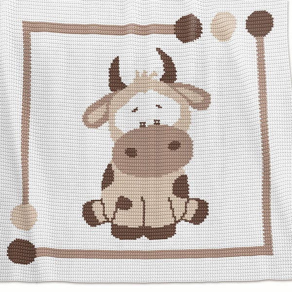 Crochet Blanket Pattern - Crochet Baby Blanket Pattern - Cow Blanket Pattern - Baby Afghans - Crochet Patterns - Cow Patterns Crochet graphs