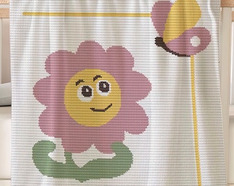 Crochet Baby Blanket Pattern: Daisy Butterfly Afghan (PDF Pattern)