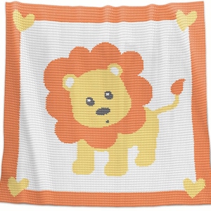 Crochet Lion Baby Blanket Pattern: Safari Nursery Afghan (PDF Pattern)