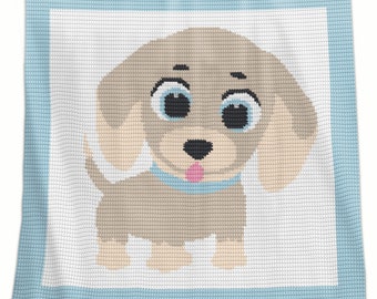 Crochet Blanket Pattern - Crochet Baby Blanket Pattern - Dachshund Puppy Blanket Pattern - Baby Afghans - Sausage Dog Crochet Pattern