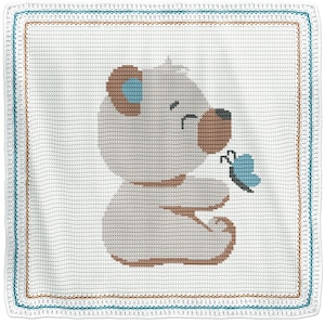 CROCHET Pattern - Baby Blanket Pattern - Bear & Butterfly - Crochet Chart - Bear Crochet Pattern - Afghan Crochet Pattern - Bear Graph