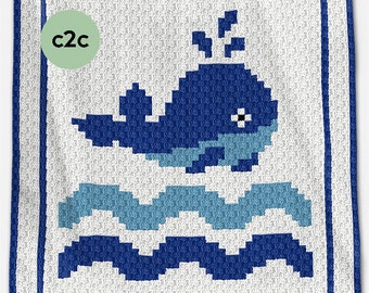 CROCHET Pattern - C2C Baby Blanket Pattern - Whale - C2C Crochet Graph - Whale Crochet Pattern - c2c Crochet - Whale Crochet Graph