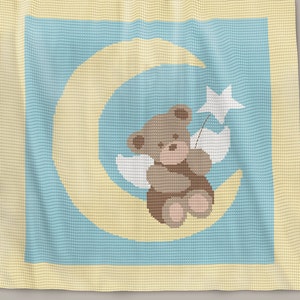 CROCHET Pattern - Baby Blanket Pattern - Angel Bear - Crochet Blanket Chart - Crochet Afghan - Bear Crochet Pattern - Bear Crochet Graph