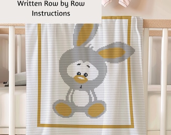 Crochet Baby Blanket Pattern: Bunny Afghan Graph (PDF Pattern)