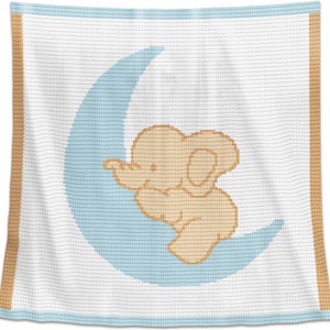 Crochet Blanket Pattern - Crochet Baby Blanket Pattern - Elephant on the Moon - Baby Afghans - Crochet Patterns  Baby Blanket Pattern