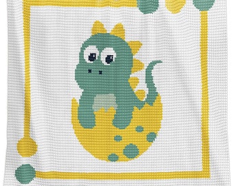 Crochet Blanket Pattern - Crochet Baby Blanket Pattern - Dinosaurs - Toto Blanket Pattern - Baby Afghans -  Dinosaur Crochet Pattern