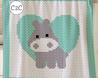 C2C Hippo Decke Häkelanleitung: Baby Afghan (PDF Pattern)