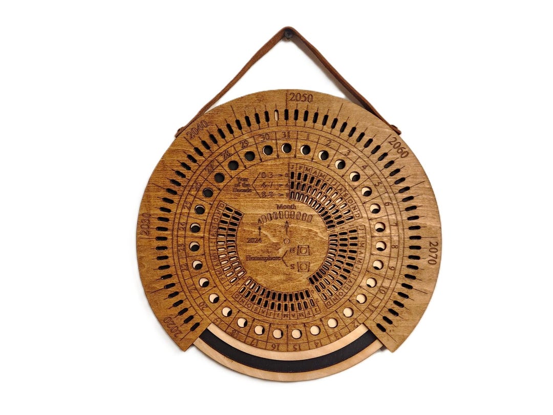 Moon Wheel Mini, 12 Inch With Leather Strap, Lunar Cycle Calendar, Moon Phase Calculator - Etsy