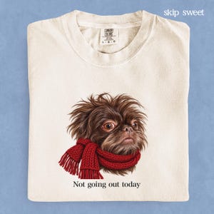 „Heute gehe ich nicht raus“-Hunde-Vintage-T-Shirt, lustiges Grumpy-Hunde-Shirt, Brüsseler Griffon-Hunde-Shirt, Comfort Colors 1717, Unisex-T-Shirt