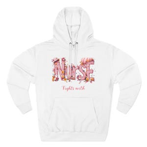 Nurse floral typography Hoodie | Pink flower letters, Medical caregiver apparel