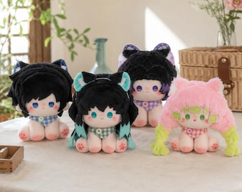 Simpatico peluche a forma di gatto, gattino chibi di 6,3 pollici, morbido peluche in stile anime kawaii, mini peluche da collezione, regalo per gli amanti dei peluche