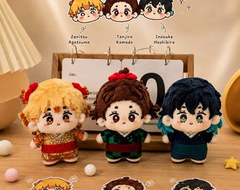 Adorables muñecos de peluche chibi de 10 cm, set de 3 mini muñecos de algodón, peluche estilo anime kawaii, muñeco pequeño coleccionable, lindo regalo