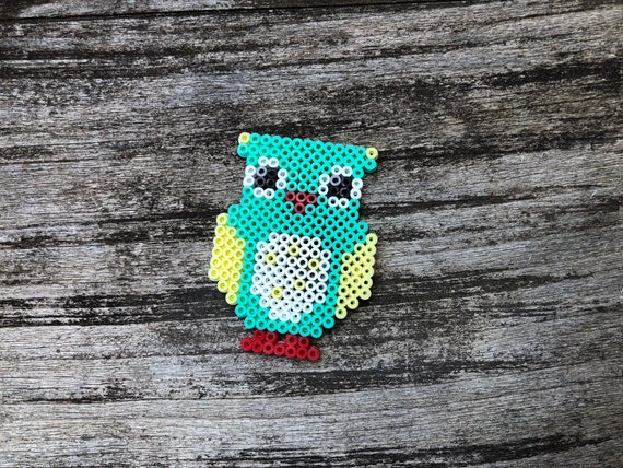 Mint Kauz Perler Magnet Eule Pixel Kunst Perler Nerd Kunst Etsy