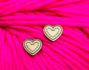 stitchcraft wooden post earrings