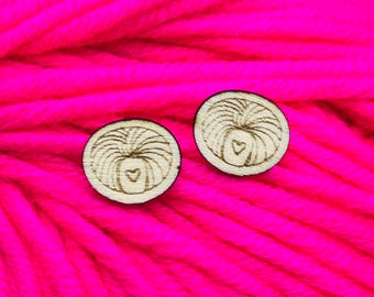 j’adore yarn wooden post earrings