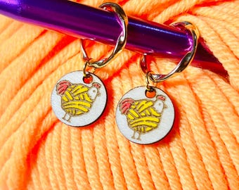 Yarn Chicken Stitch Markers, set of 2
