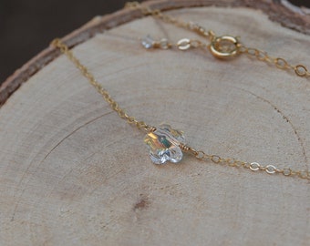 Collar de cristal Swarovski en cadena llena de oro de 14kt